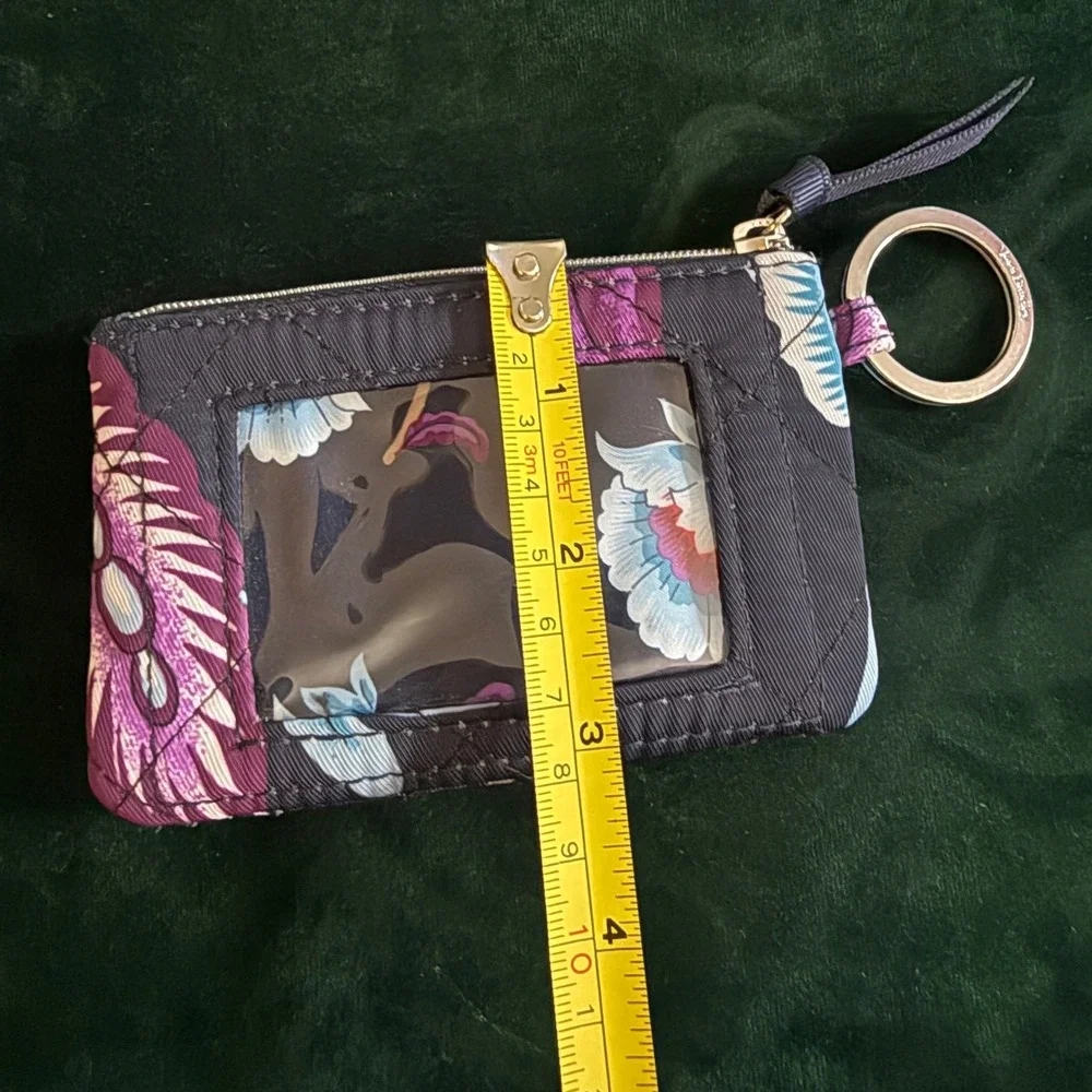 Vera Bradley Zip ID Case Floral Quilted Wallet Keychain 102661‎ VBG20